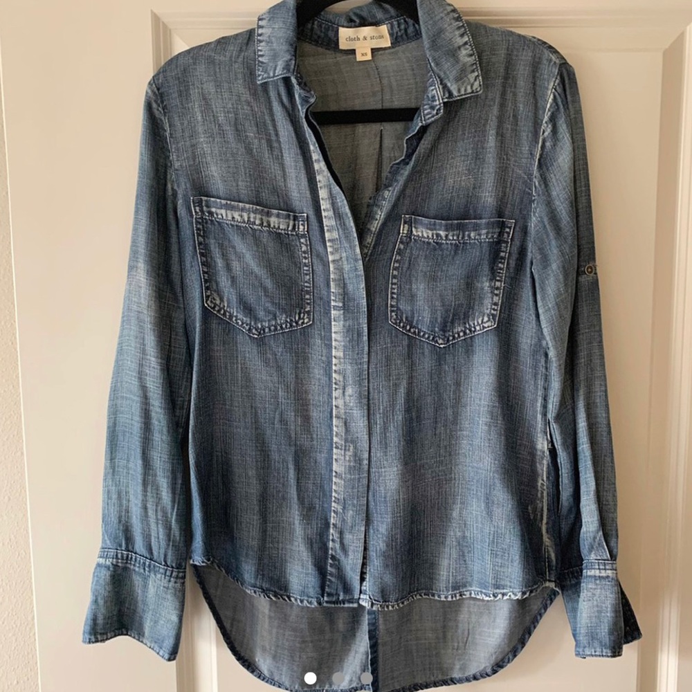 Cloth & Stone👖denim blouse
